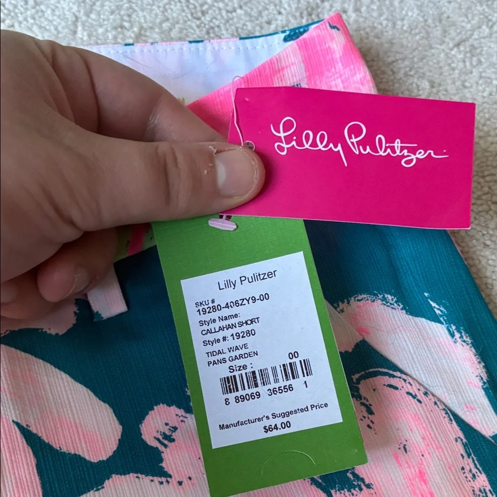 Lilly Pulitzer Pink and Green Floral Shorts - Picture 3 of 3